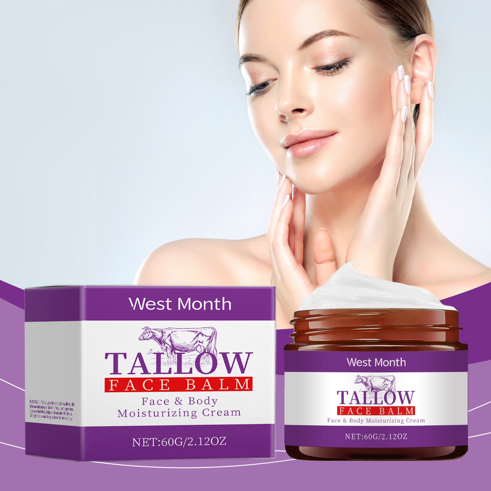 West&Month Butter Moisturizing Face Cream To Repair Dry And Moisturizing Skin Apply Tallow Cream To Face