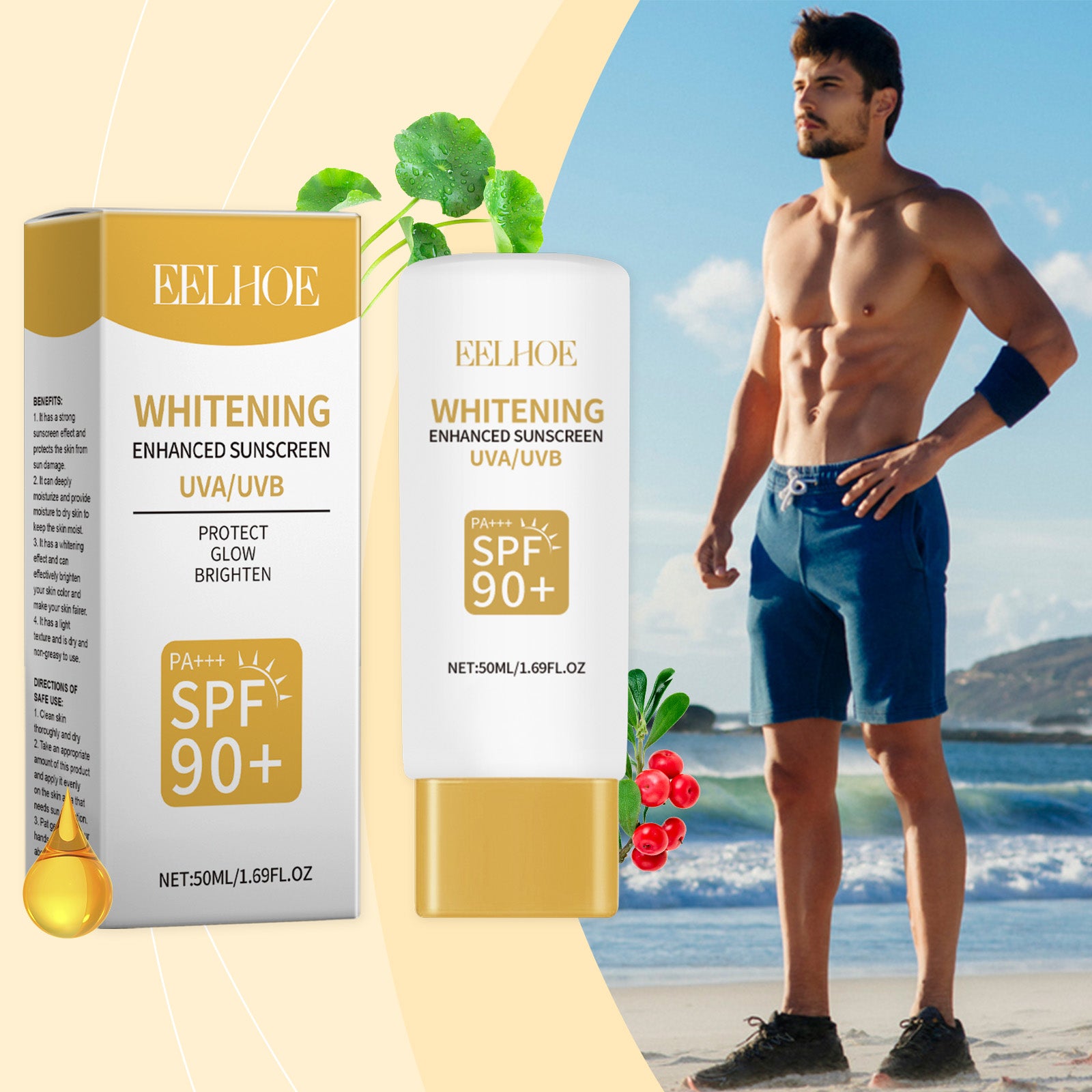 Eelhoe Skin Protection Cream For Summer Outdoor Skin Protection Uv Waterproof Moisturizing Cream