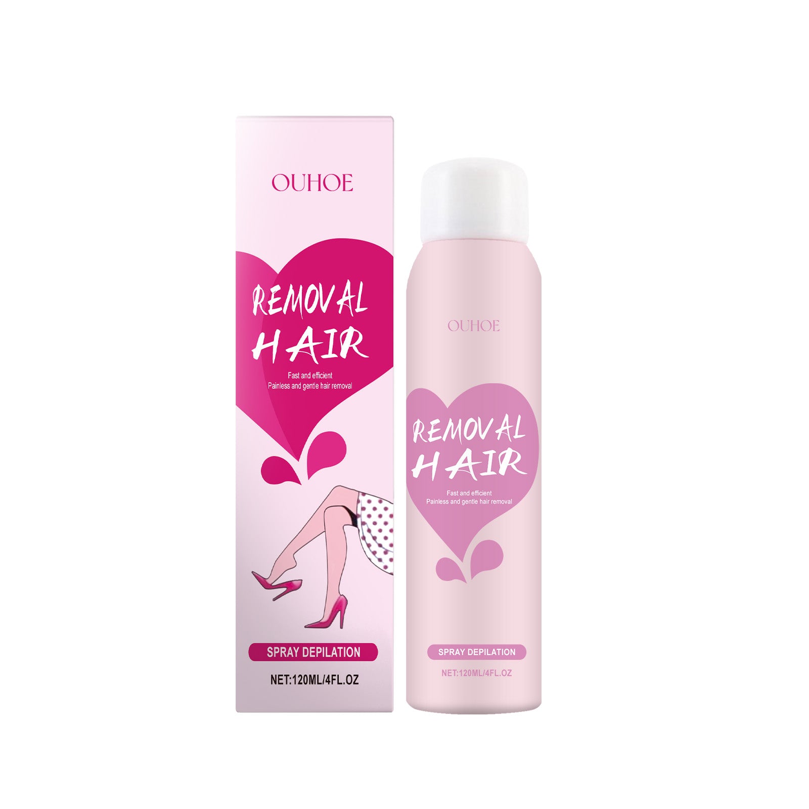 OUHOE Mousse Body Hair Removal Spray, All Over The Body Armpits, Hands, Legs Smooth And Delicate Skin Gentle Hair Removal