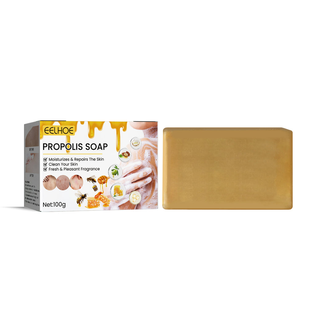 EELHOE Propolis Soap, Deep Cleansing Body Skin Lighten Pimples Tender Smooth Skin Propolis Bath Soap