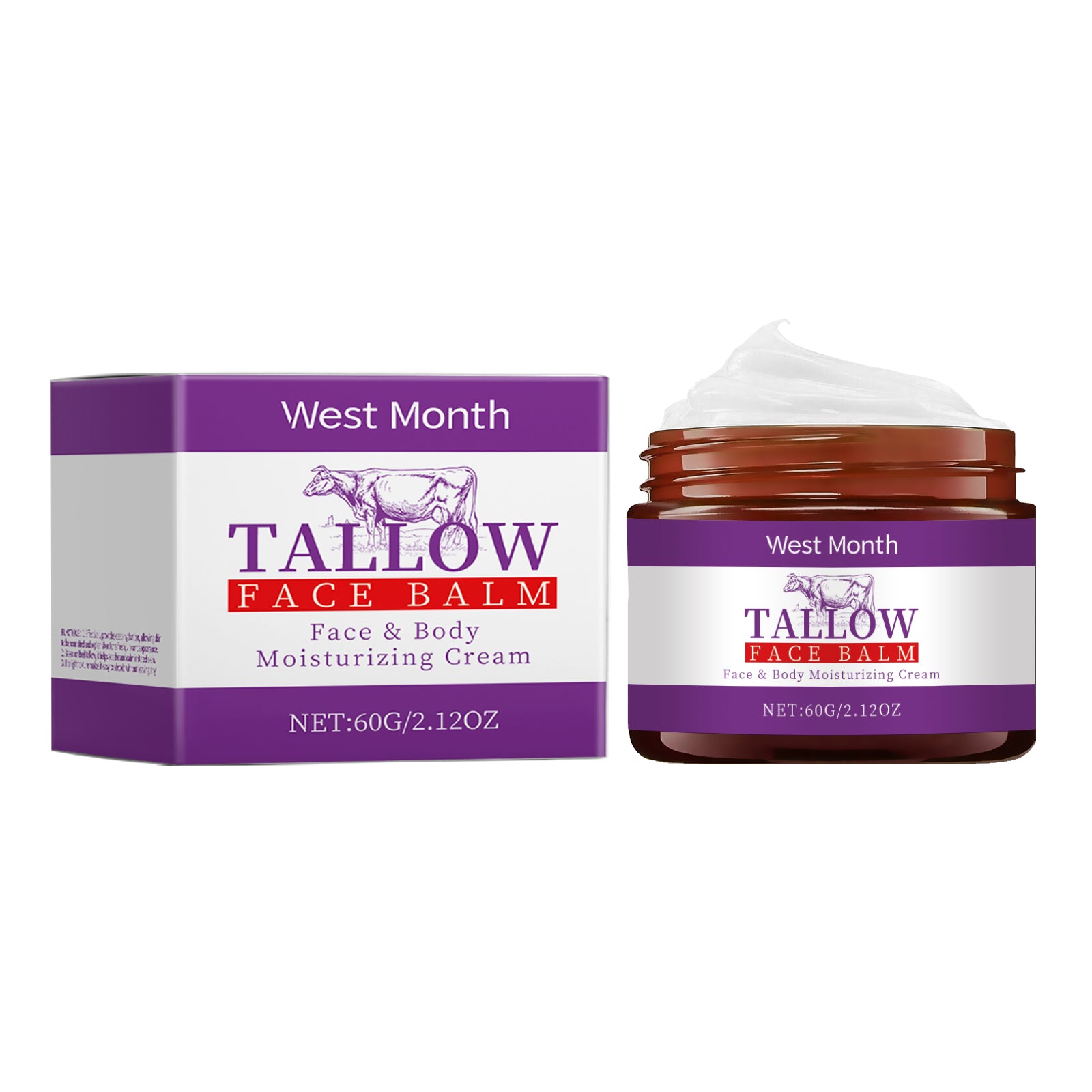 West&Month Butter Moisturizing Face Cream To Repair Dry And Moisturizing Skin Apply Tallow Cream To Face