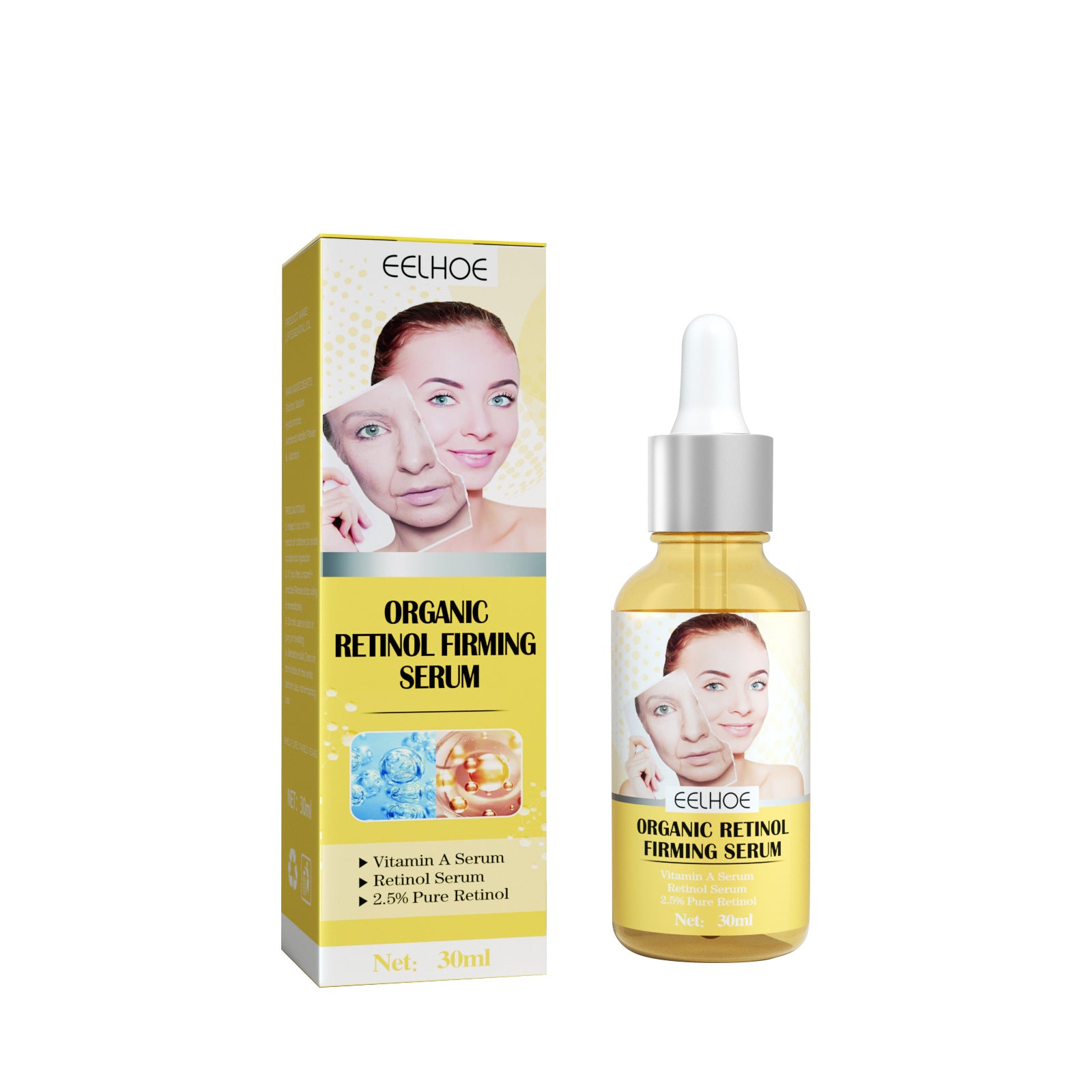 EELHOE Retinol Firming Serum, Face Lift Firming Skin Hydrating Reduce Fine Lines Essence