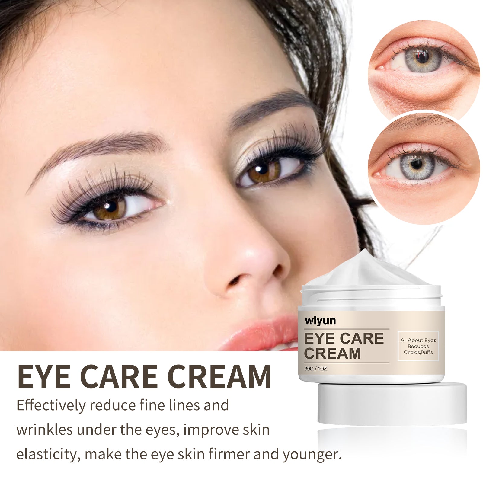WIYUN Eye Care Cream Moisturizes The Skin Around The Eyes And Lightens Bags, Dark Circles, Fine Lines, Crow's Feet And Firming Eye Cream