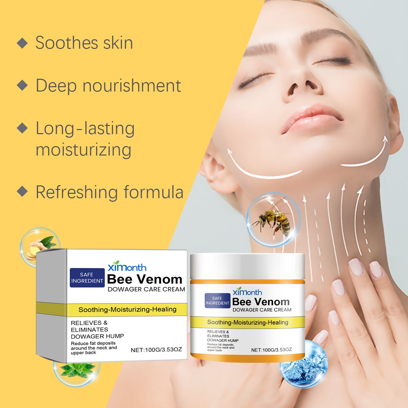 Ximonth Bee Venom Crown Cream Relieves Shoulder, Neck And Back Discomfort With Crown Cream Neck Repair Cream