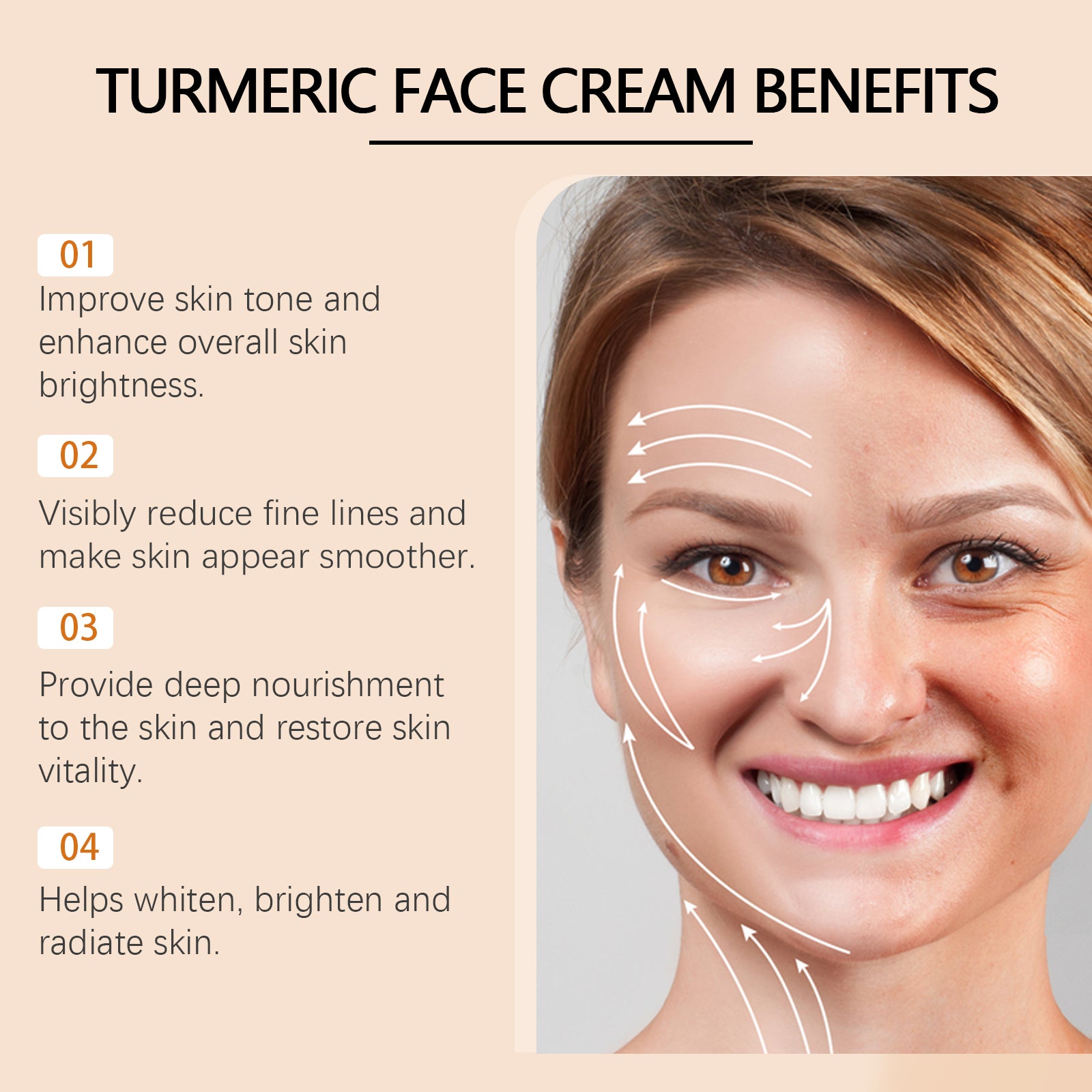 Wiyun Turmeric Anti-Wrinkle Brightening Cream Reduces Fine Lines And Spots Moisturizing Repair Refreshing Whitening Cream