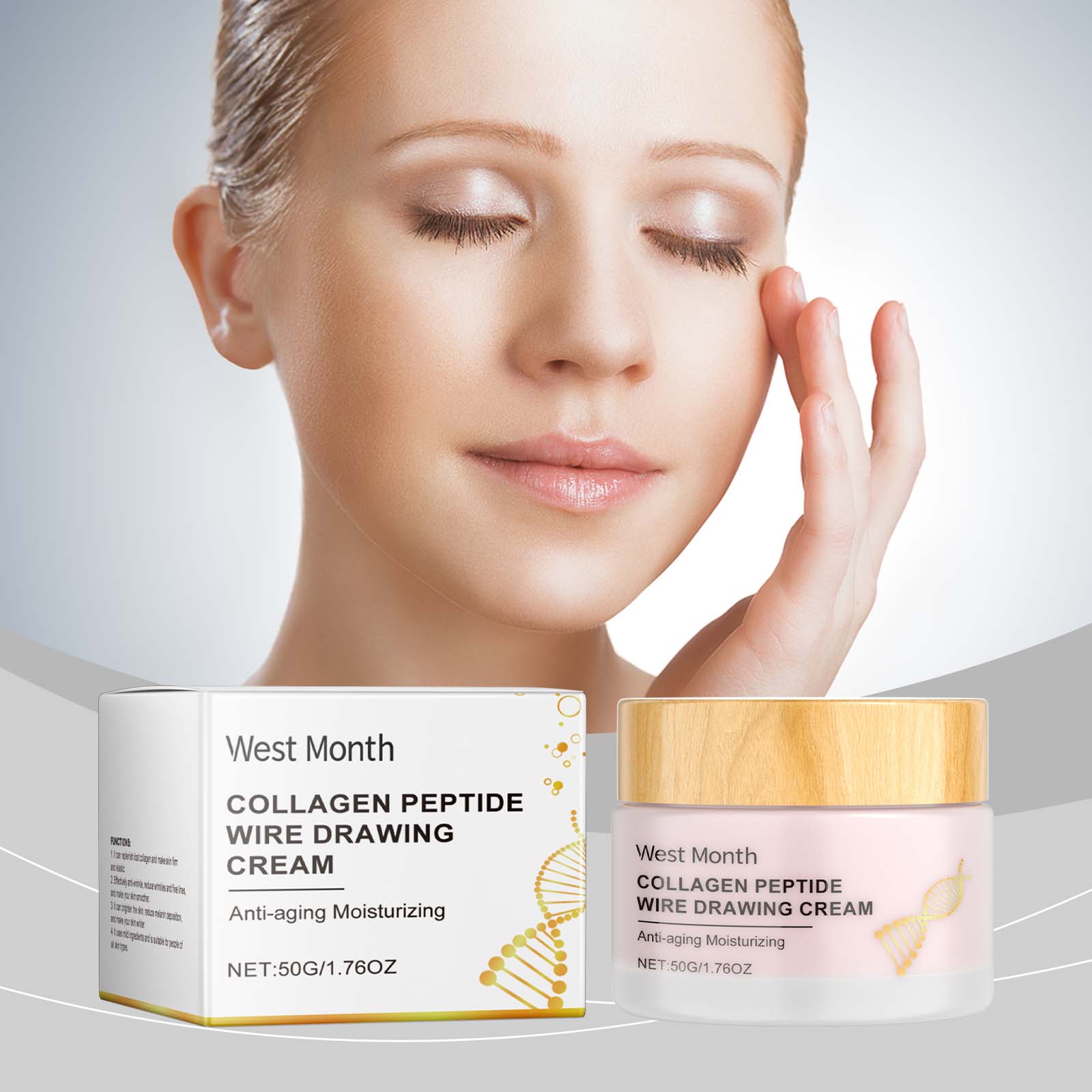 West&Month Collagen Polypeptide Skin Care Cream, Facial Hydrating Skin Care And Moisturizing Skin Moisturize