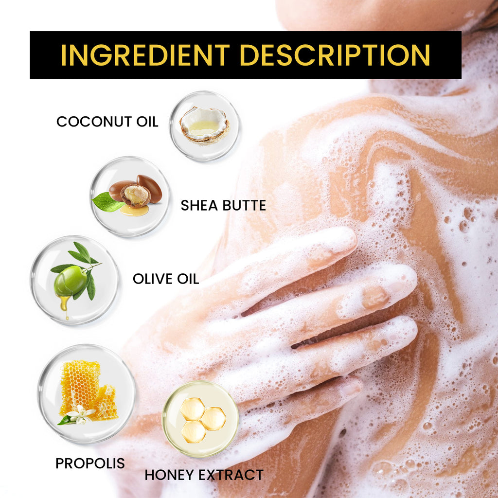 EELHOE Propolis Soap, Deep Cleansing Body Skin Lighten Pimples Tender Smooth Skin Propolis Bath Soap