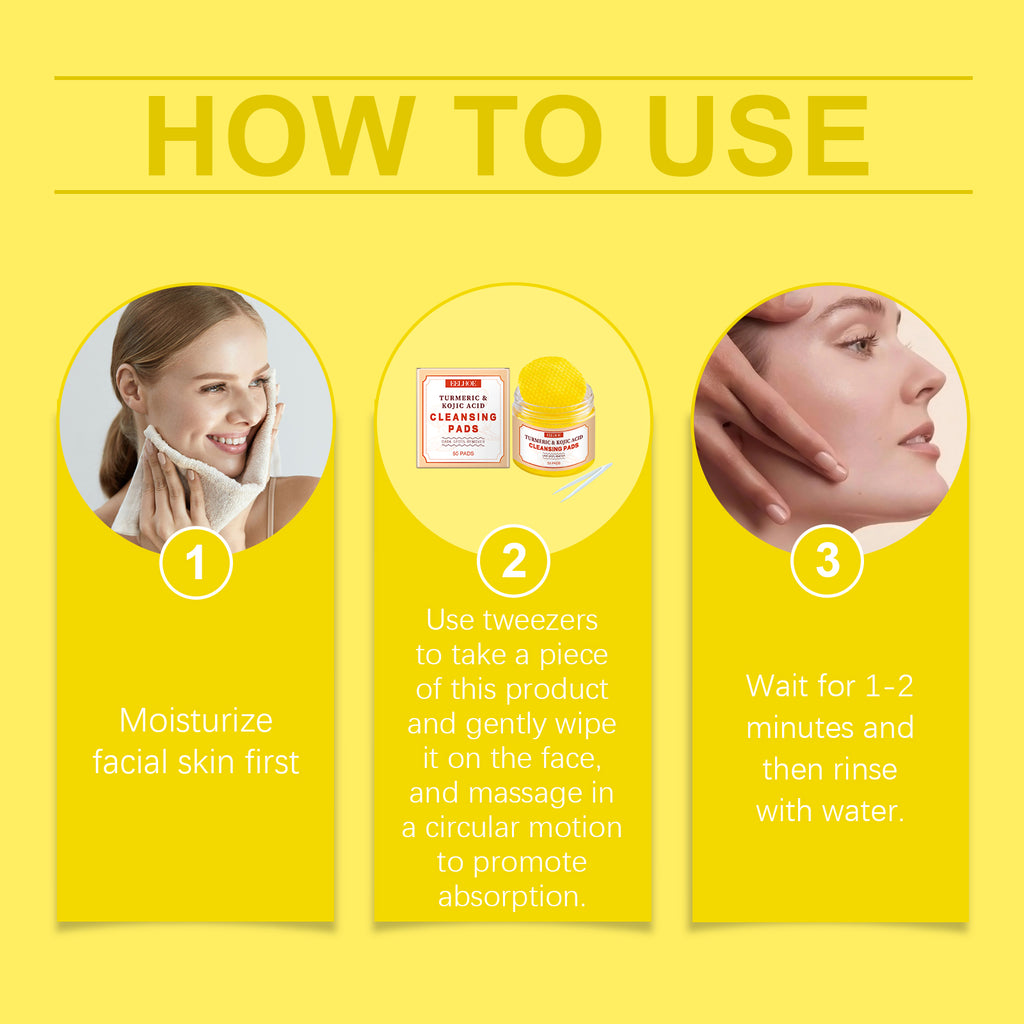 EELHOE Turmeric Exfoliating Cleansing Pad Repairs And Nourishes The Delicate Skin Of The Face, Gently Cleanses And Purifies