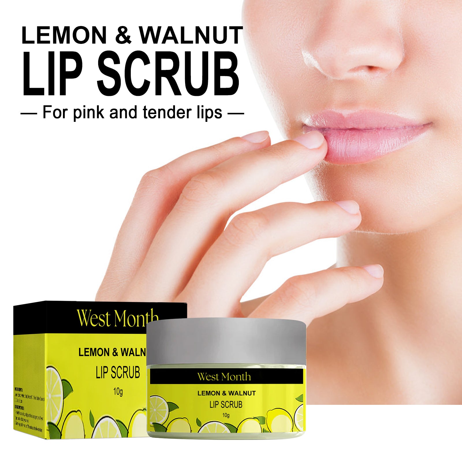West&Month Lip Scrub, Fade Lip Lines Repair Dead Lip Skin, Prevent Dry And Crack Moisturizing Lip Balm