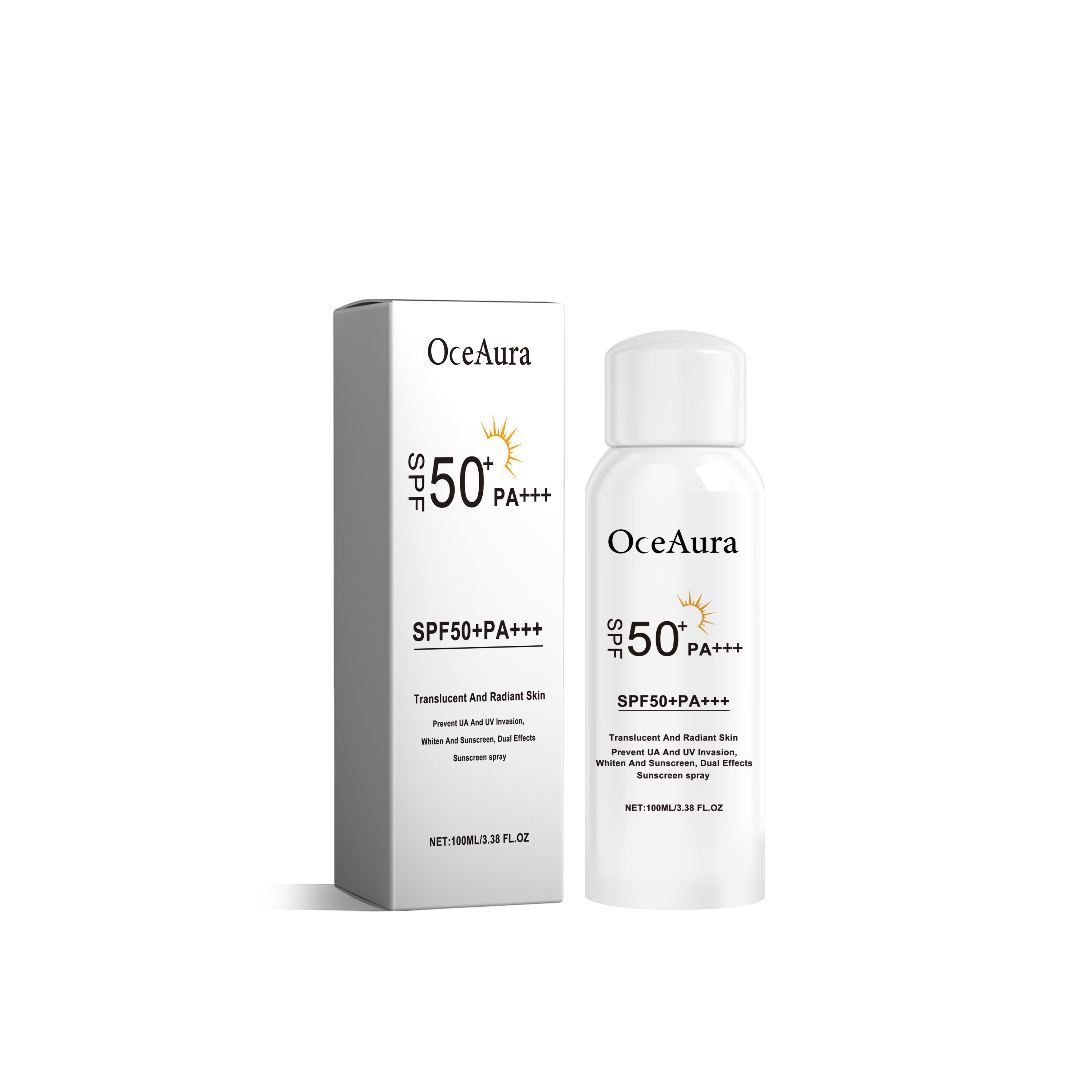 OceAura Sunscreen Spray, Moisturizing And Refreshing Protective Spray For Outdoor Uv Protection