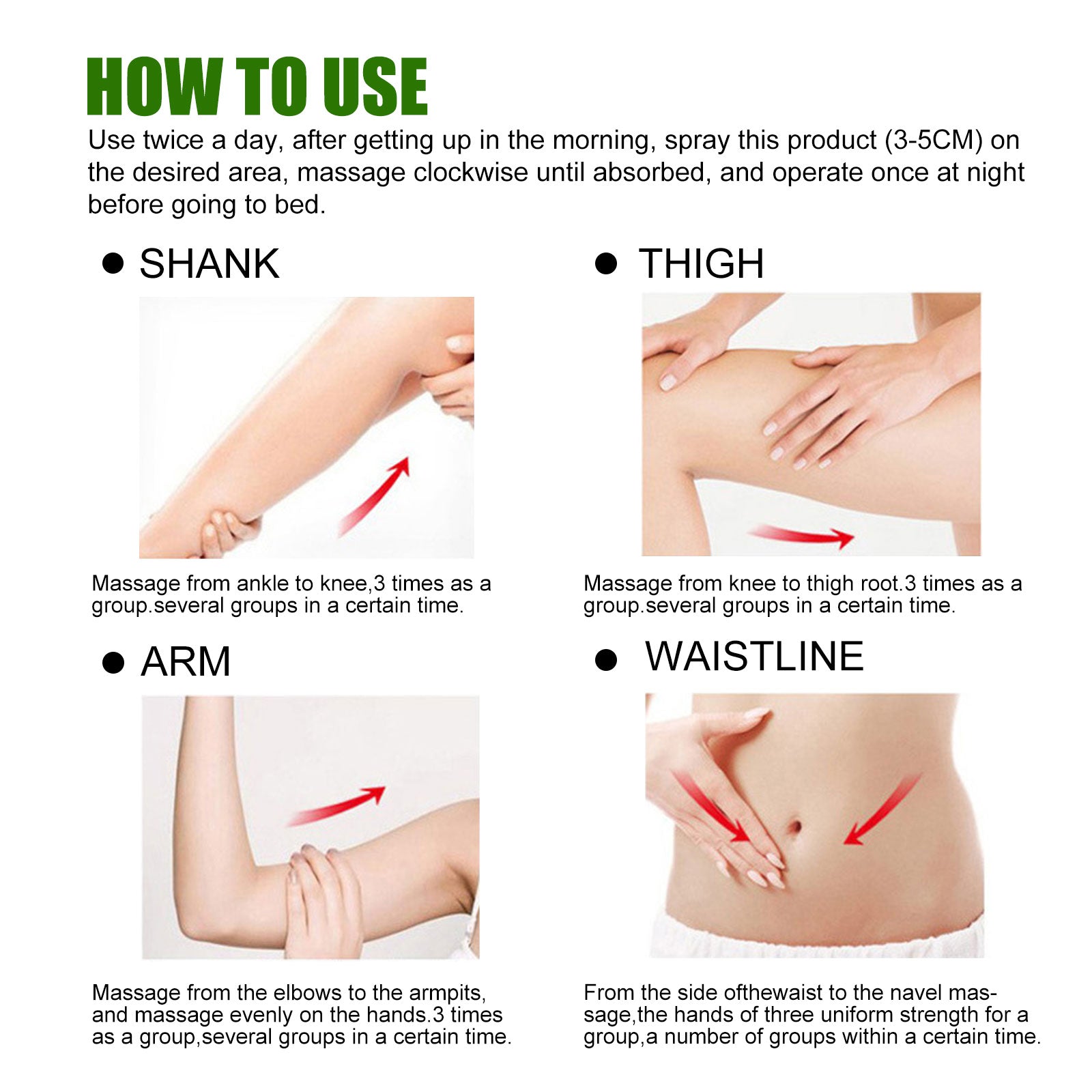 West&Month Body Slimming & Firming Spray, Slimming Body Firming Tummy And Arms Light Body And Body Massage Lotion