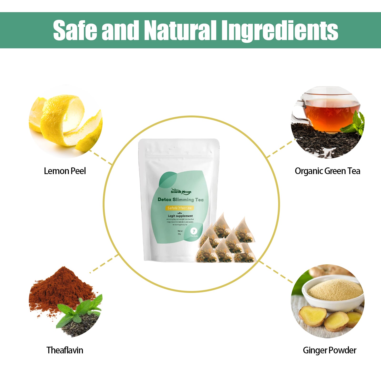 South Moon Detox Slimming Tea, Slim Intellectual Man Fit Little Stomach Small Pretty Waist Shaping