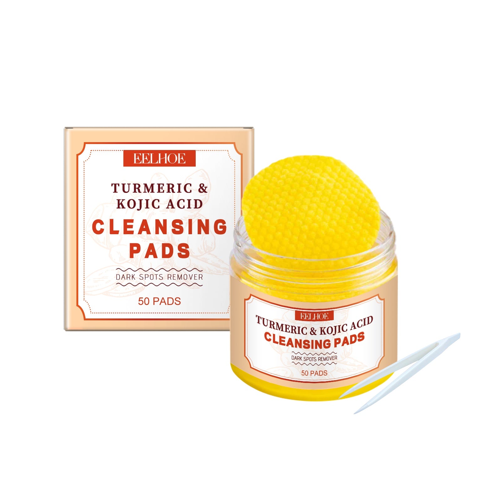 EELHOE Turmeric Exfoliating Cleansing Pad Repairs And Nourishes The Delicate Skin Of The Face, Gently Cleanses And Purifies