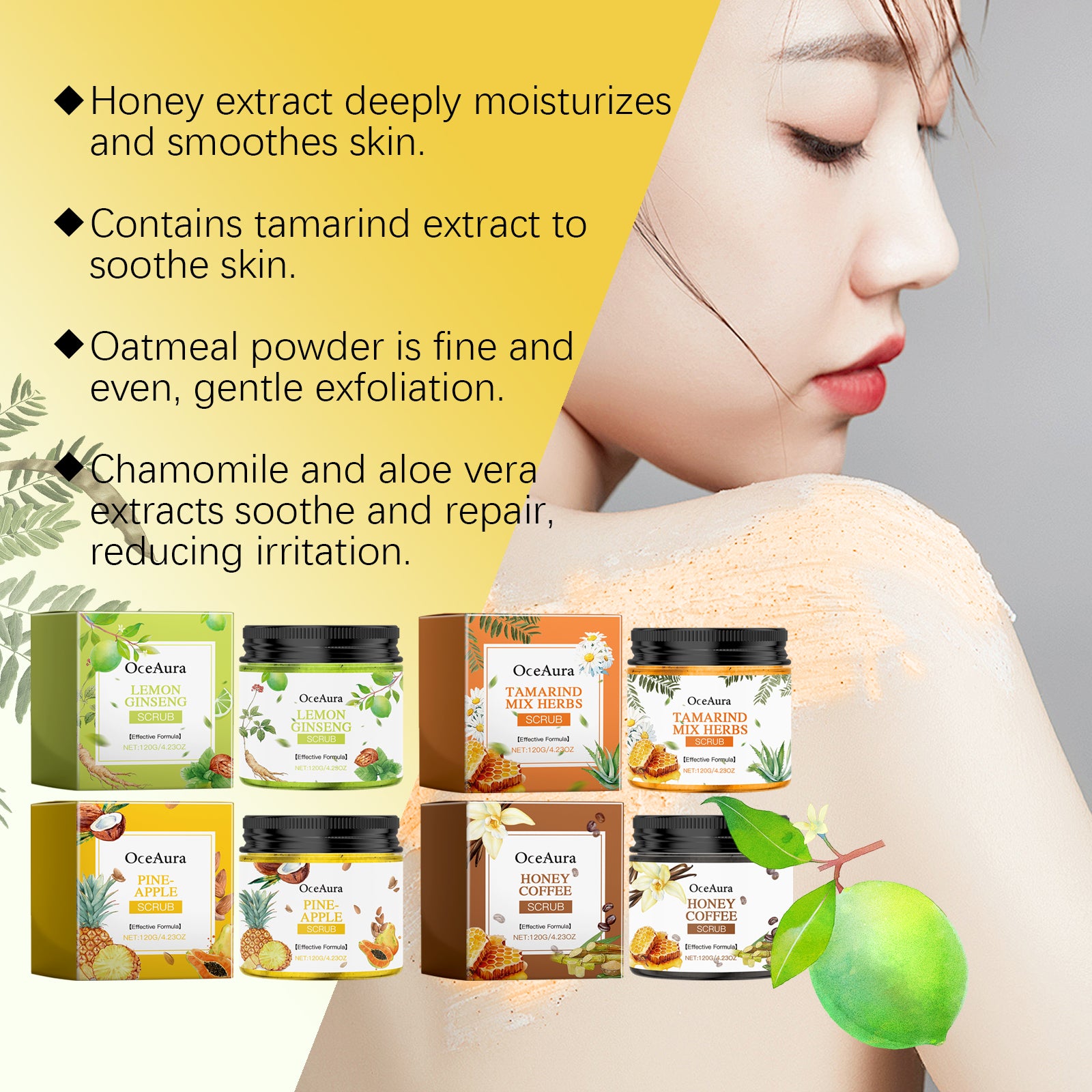 OceAura Body Scrub Moisturizes Gently, Cleanses, Hydrates And Hydrates All Over Skin Exfoliating Scrub