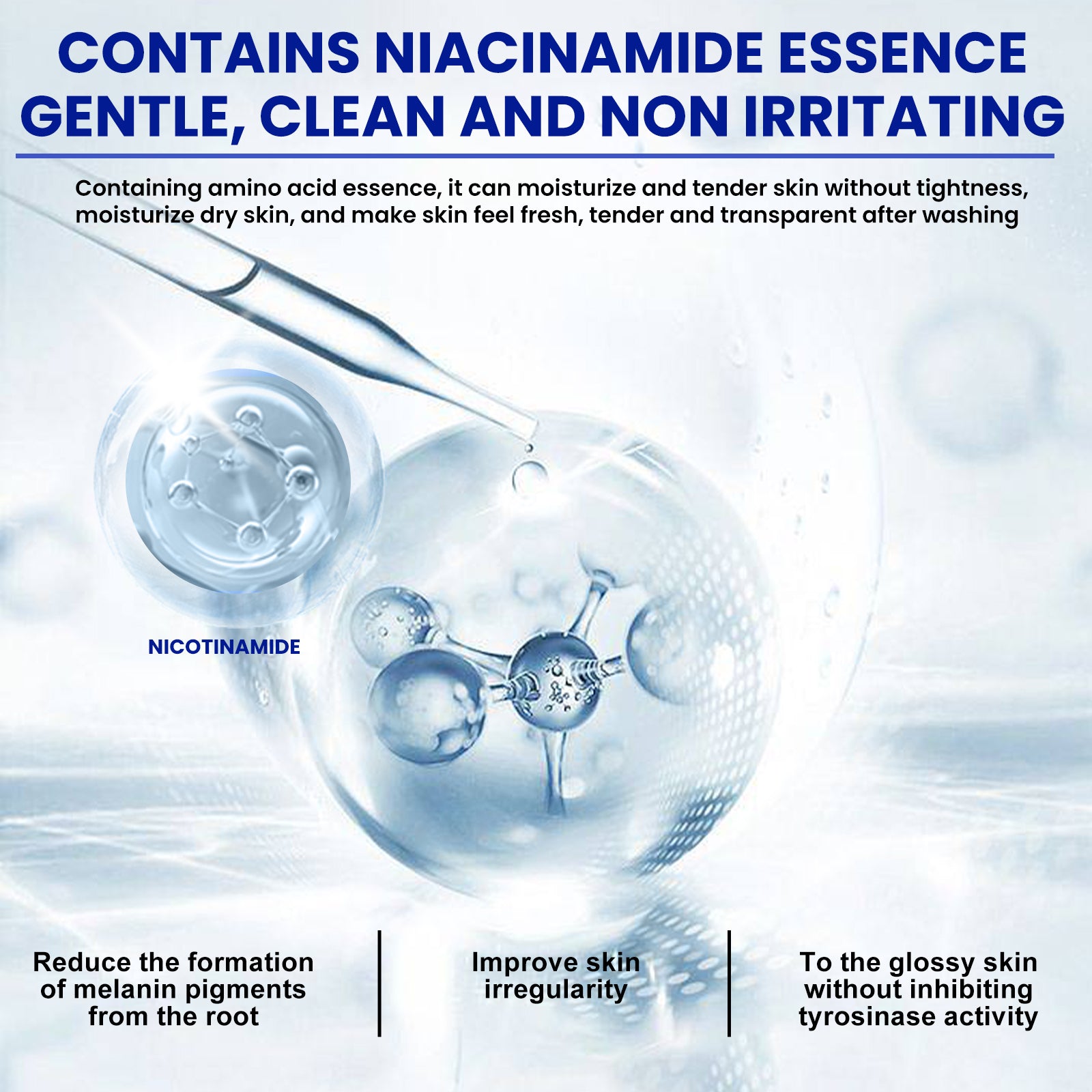 EELHOE Nicotinamide Facial Cleanser, Facial Cleansing, Hydrating, Spot Brightening, Skin Beautifying, Foam Facial Cleanser
