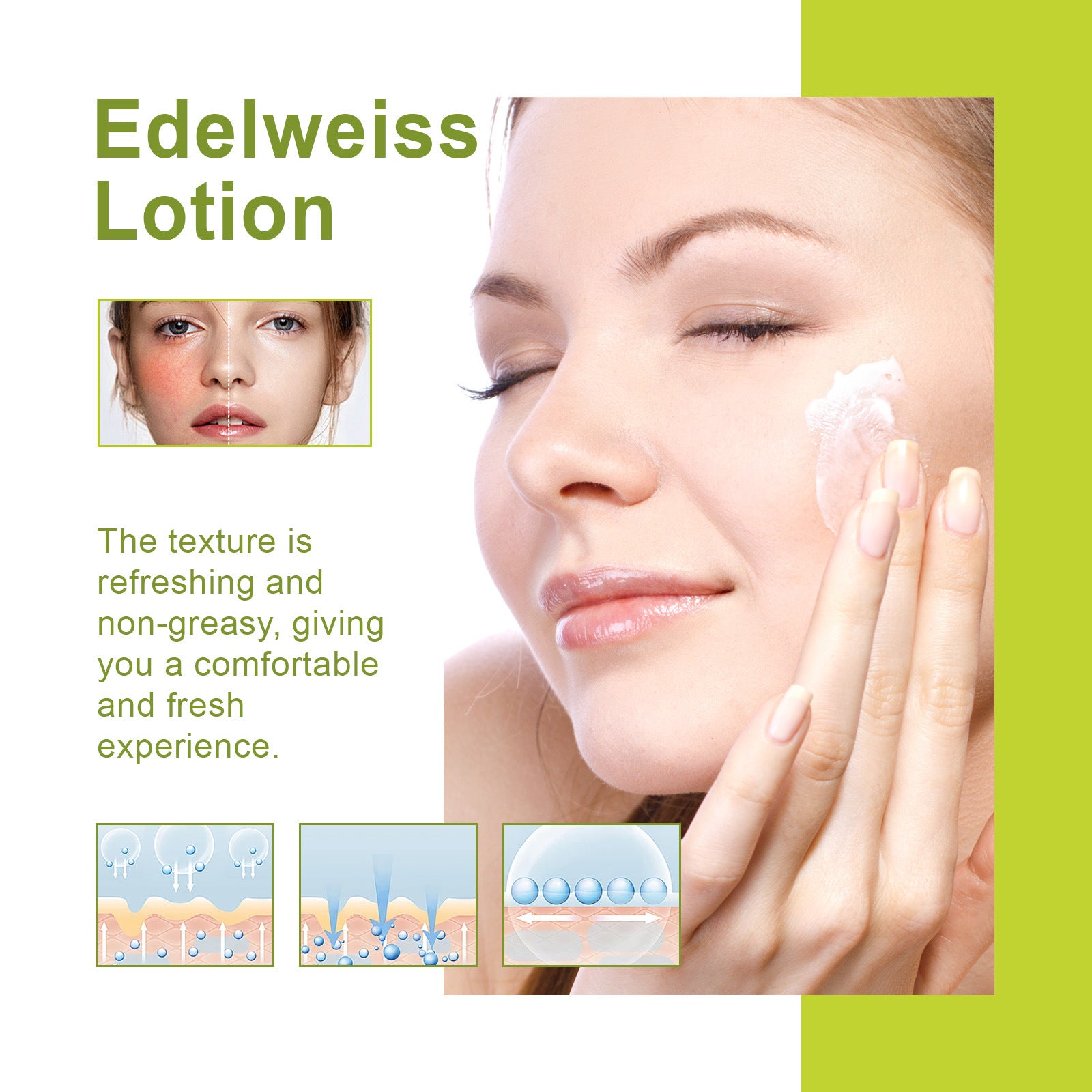 EELHOE Edelweiss Lotion, Moisturizing And Brightening Face Dull And Shiny Skin Moisturizing Lotion
