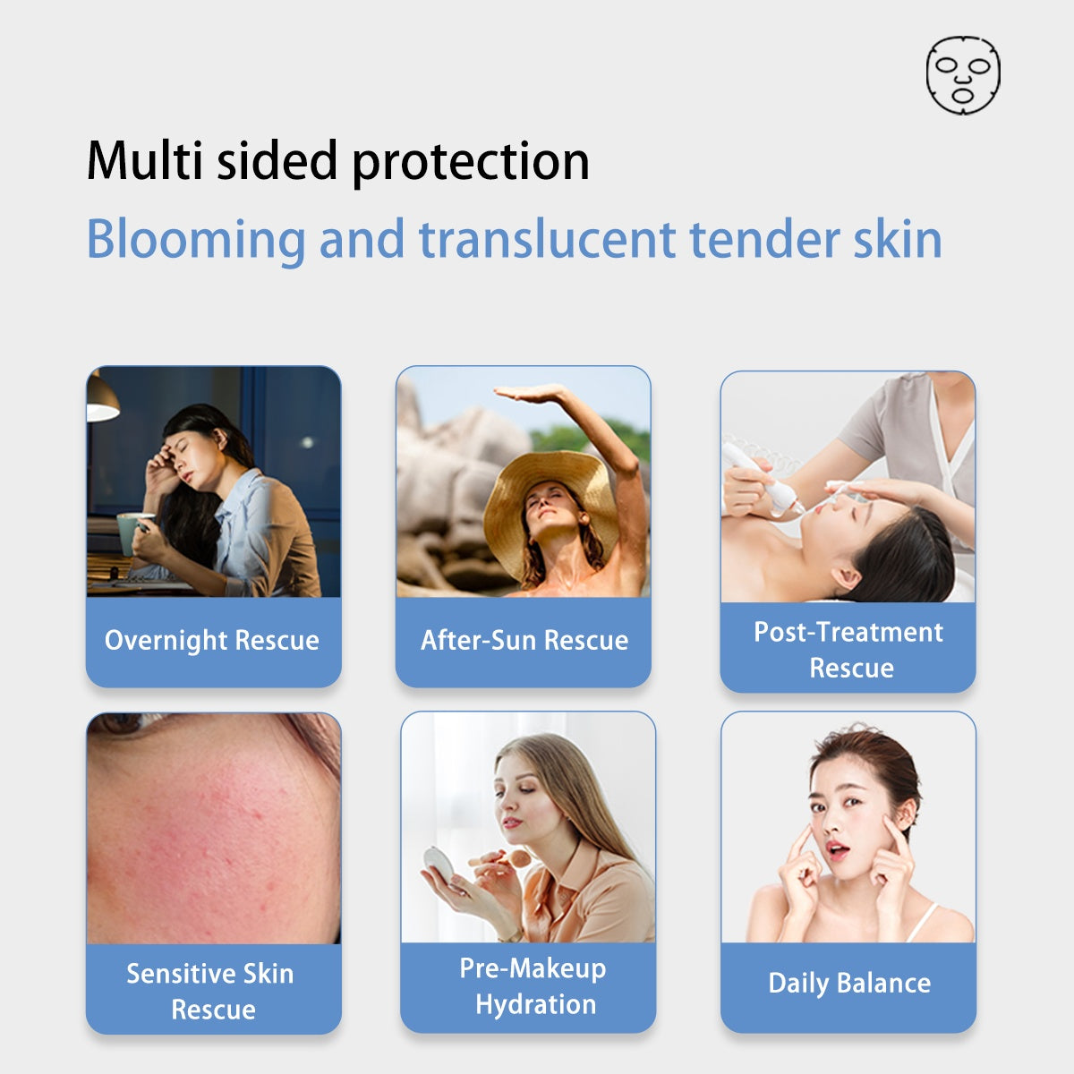 Skin Infiltration And Soothing Mask, Deep Cleansing, Brightening Skin Tone, Hydrating Mask